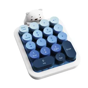AJAZZ AF18 wireless numeric keypad with 18 key layout, detachable silicon dirt cover and keycap, plug and play 2.4G connection, for multiple environments, student finance, math calculation, AAA battery * 1, Multifunctional keyboard