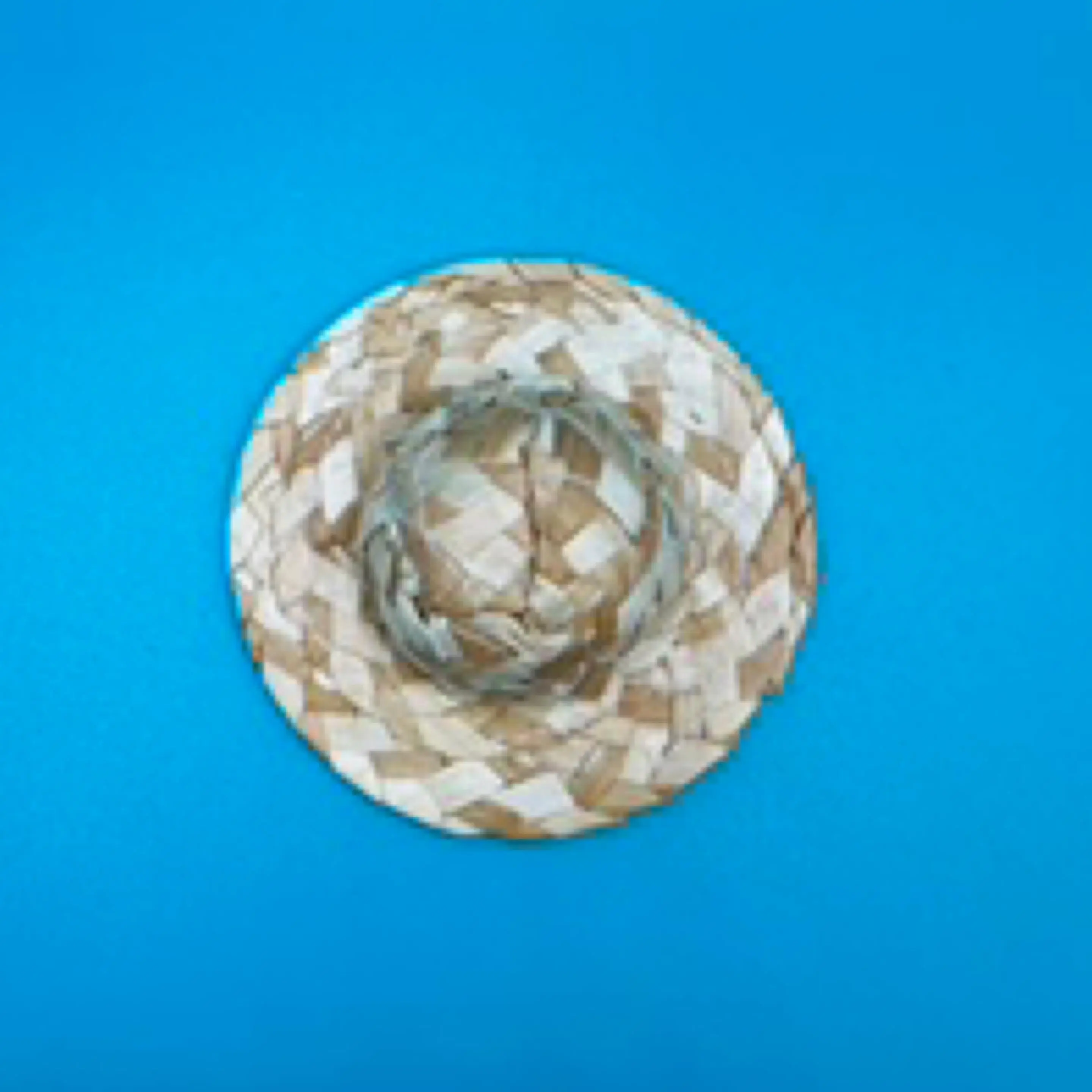 Small Woven Straw Sombrero, Religious Home Decor for Elegua