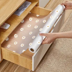 Chrysanthemum-patterned non-slip cabinet mat, washable, suitable for refrigerators, cabinets, drawers, etc. It can be cut to any shape and size to meet diverse needs. The mat surface features a unique textured design