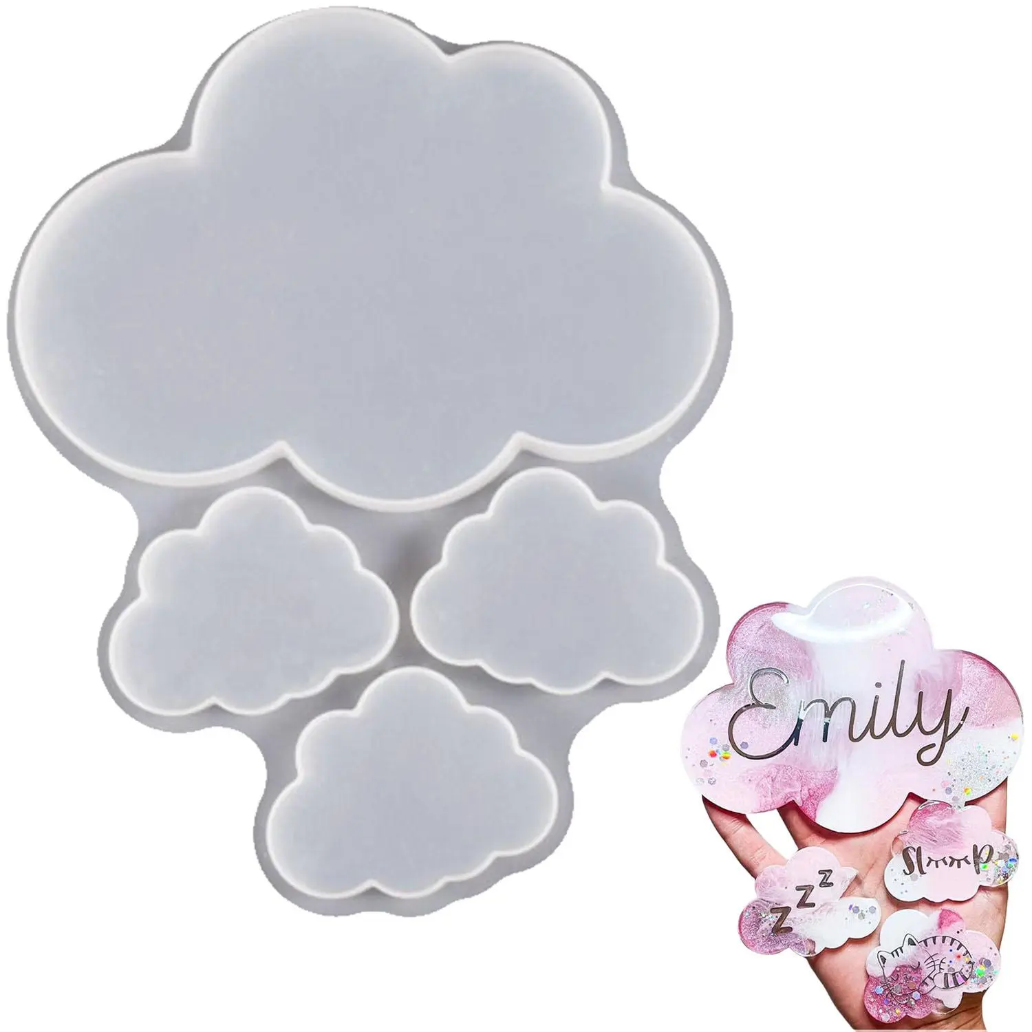 Cloud Shaped Silicone Mold, Cloud Shaped DIY Resin Casting Mold, DIY Handcraft Resin Casting Mold for Keychain, Pendant, Jewelry Pendant, Home, Bedroom, Office, Plaque