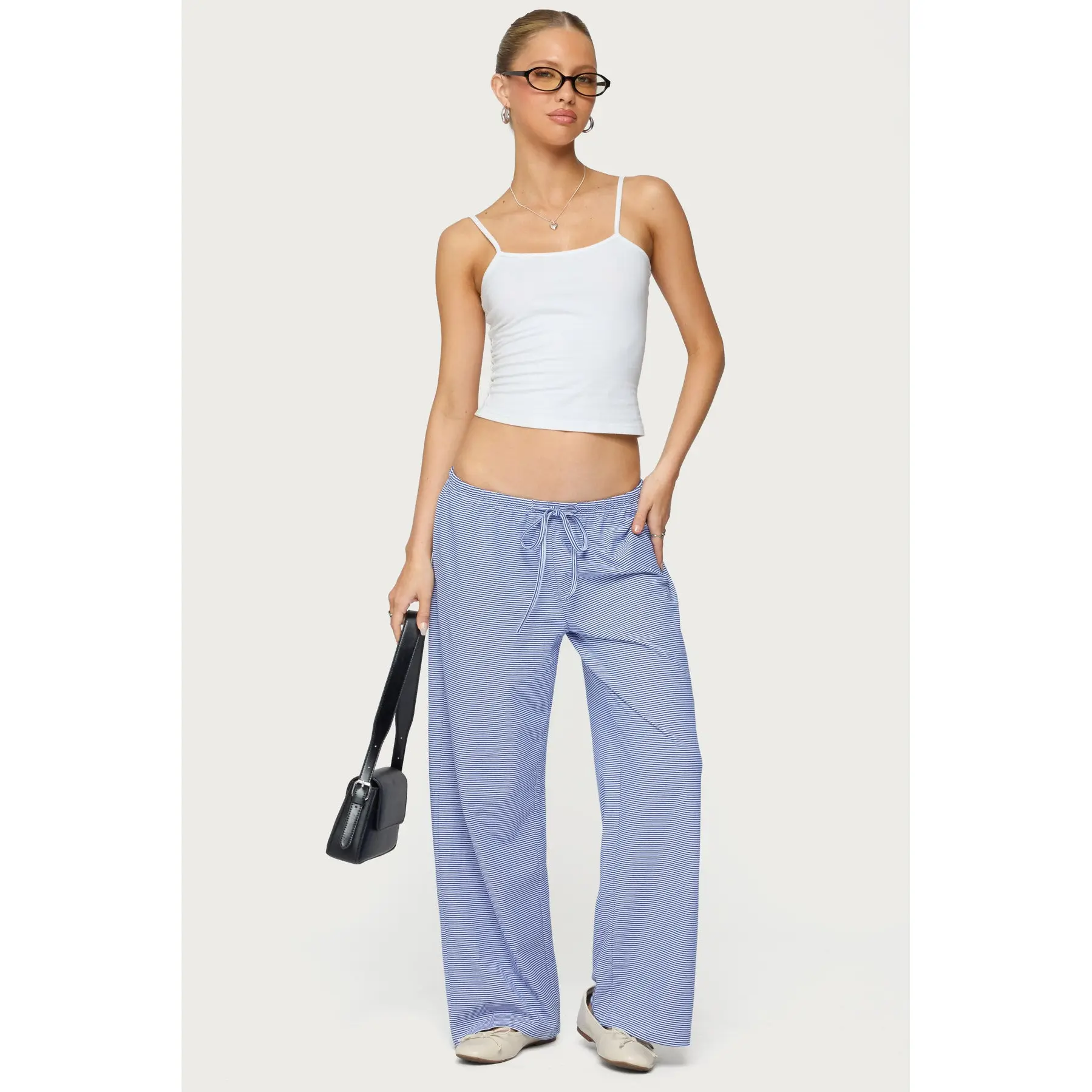 Petite Olivia Striped Loose Fit Pants