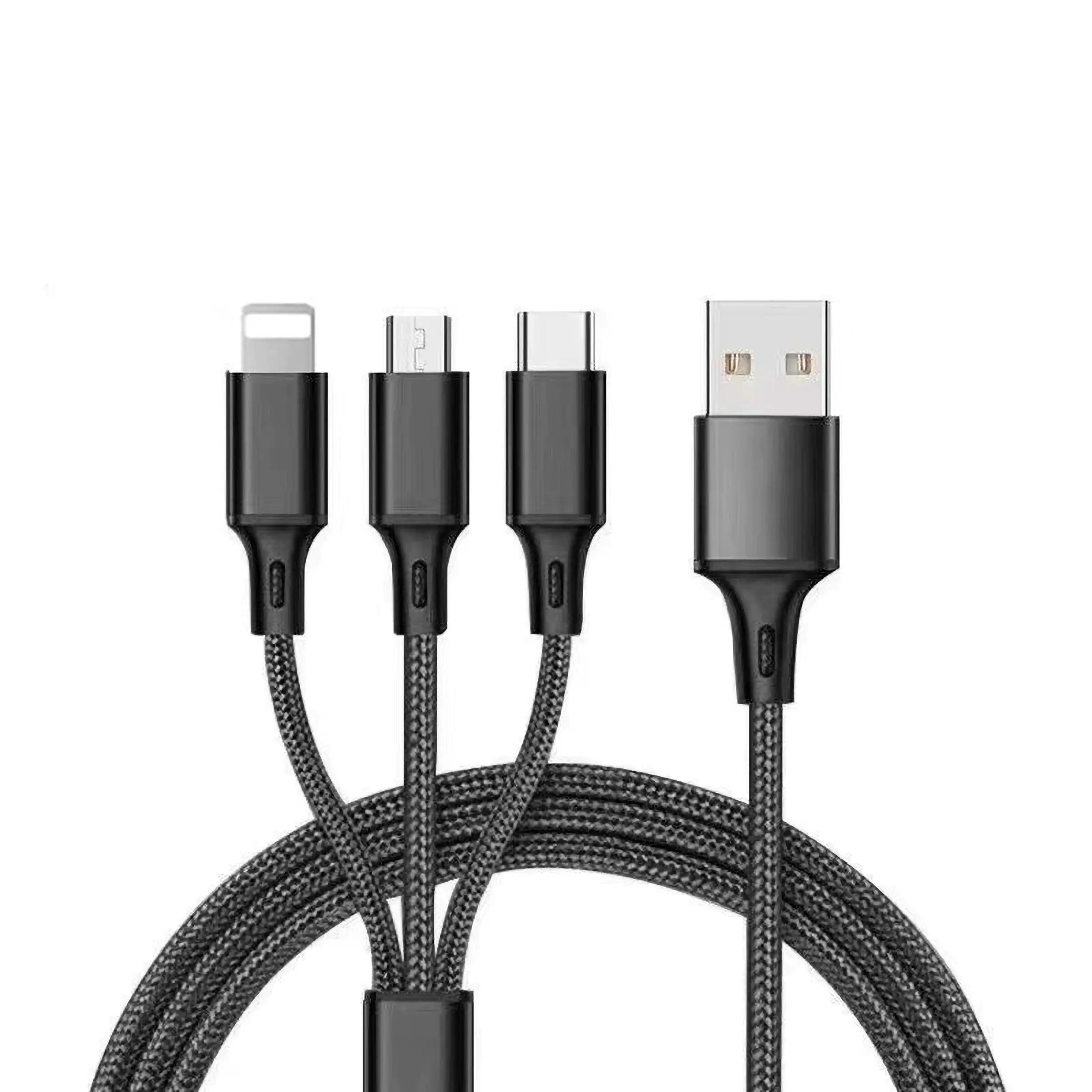 Multifunctional USB Charging Cable 3a, Fast Charging Cords, Durable Nylon Braided, 3-In-1 Fast Charge Connector, Type C/micro USB Adapter, for Tablets, Phones, Cellphone, Samsung Galaxy Series