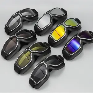 Motorcycle Riding Goggles Retro Helmet Goggles Windproof Sandproof Electric Bike Half Helmet Glasses Mountaineering Skiing Goggles