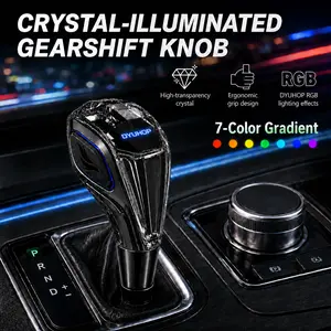 LED Crystal Gear Shift Lever 7-Color RGB Automatic Transmission Shift Knob Twist-On Installation Rechargeab Car Interior Atmosphere Lamp Shifter Modern Crystal Gear Handle for Car Modification #Summervibes #fathersdaygift