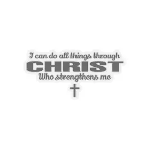 Glossy Christian Philippians 4:13 sticker. Christian branding Kiss-Cut Stickers Decor Decorative