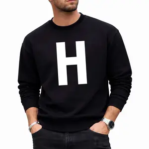 Stylish Initial H Long Sleeve Sweatshirt – Bold Letter Monogram Print