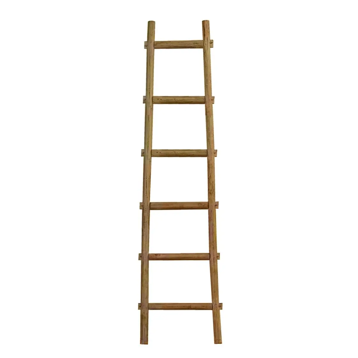 Screen Gems SGT087 Brown 6 ft. 6 Step Blank Rock Decorative Wooden Ladder