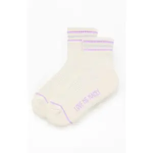 Pacsun Women's Love Me Varsity Stripe Quarter Socks