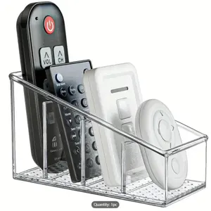 Transparent Plastic Remote Control Stand, 4-Tier Office Organizer, Multi-Position Makeup Brush Holder, Pen Rack for Office & School Use, Desk Organizer, Work Organizer, Office Supplies, Office Accessories