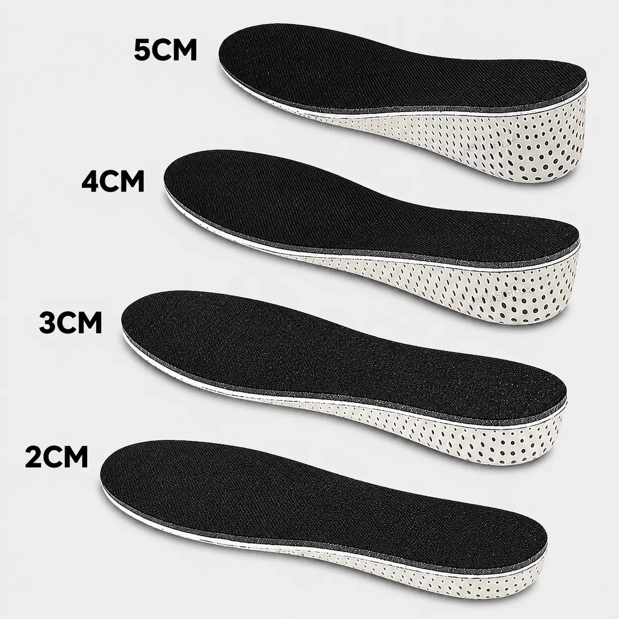 Memory Foam EVA Height Increase Templates Insole 2-5cm Breathable Ultra Light Elevated Sports Insoles For Men Women Shoes Insert