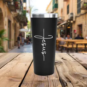 Jesus Cross Copper Tumbler 22oz Insulated Tumbler | Christian Faith Design