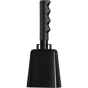 8 Inch Cow Bell Noise Makers with Handle, Cheering Cowbell for Sporting Events Steel Cow Bell for Football ,Party, Concert, Graduation, School, Farm Ranch(Black)