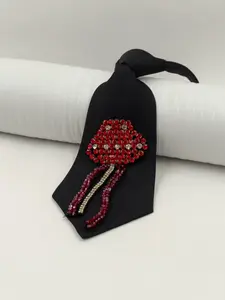 Original Luxury Baroque Style Tie, No Zipper Design, Sunflower Rhinestone Star Fringe, Suit/evening Dress/stage Accessory