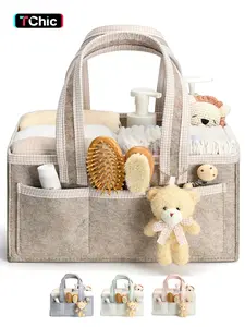 Baby Diaper Storage Basket with Handle, Baby Baptism Gift Bag, Must-Have Newborn Nursery Organizer, Car Diaper Holder