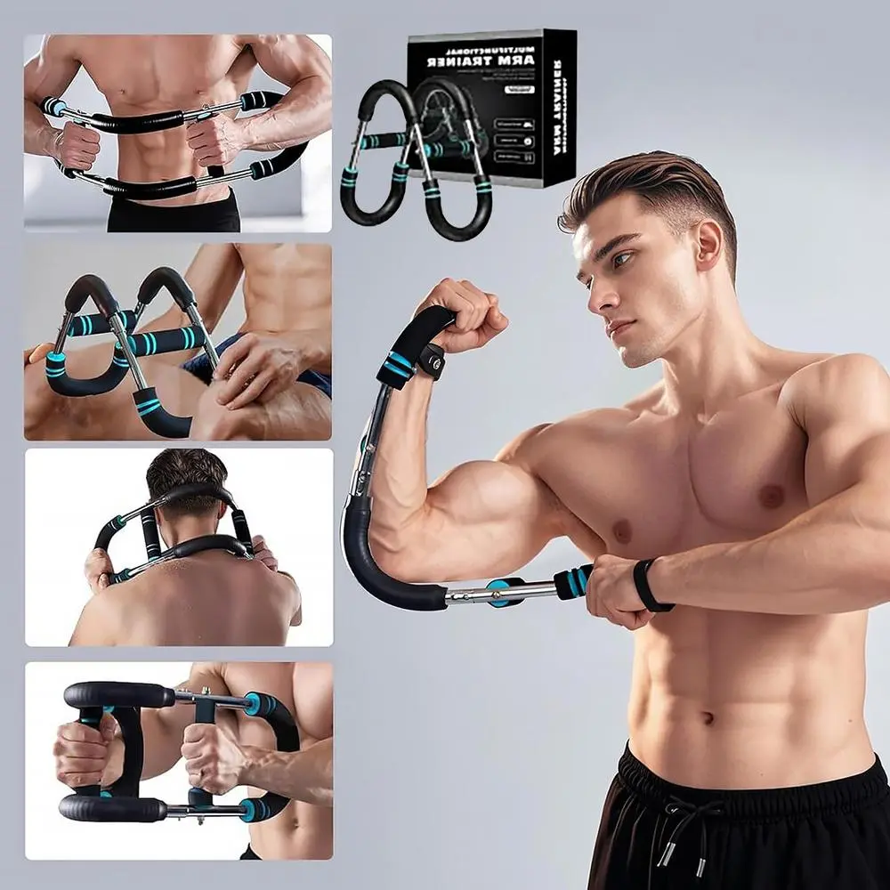 2026 New Elite Arm Twister Strength Trainer, Unisex Male Female Arm Resistance Workout Bar, Travel Elastic Spring Chest Clip Trainer, Indoor Gym Dual Scene Workout Equipment