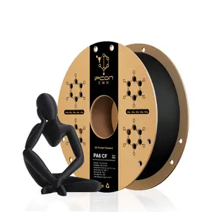 iPCON PA6 CF 250g Trial Size 3D Printing Filament, 1.75mm Black Carbon Fiber Reinforced PA6 High Speed Printing Filament, Ultra Low Warping & High Heat Resistance, High Toughness & Impact Resistance PA6-CF 3D Printer Filament for Testing, Small Project