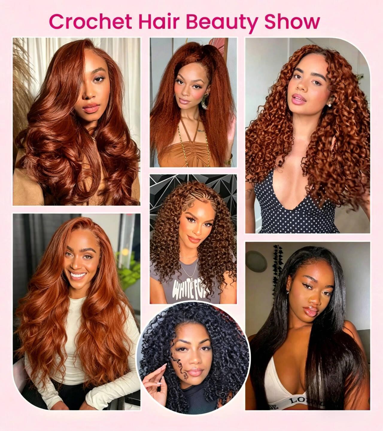 Women's Virgin Human Hair Crochet Piece - 18/20in, 50g Pre-Looped Feather Bond Open End, Burmese Curly Waves, Invisible Seamless Knotless Soft BM Hair, Natural & Bouncy, Virgin Hair