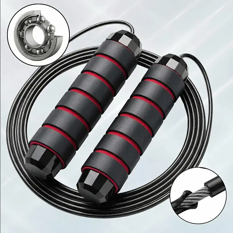 Adjustable Speed Jump Rope with Ball Bearings – Tangle-Free Skipping Rope for Men, Women & Kids, Home Gym Fitness Workout