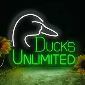Ducks unlimited Neon Sign LED Wall Decor Animal Neon Sign Gift Cute Home Room Wall Decor Led Neon Lights Led Neon Signs