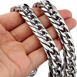 HNSP 316L Stainless Steel LA Cuban Link Chain Necklace For Men Jewelry Thick Heavy Chain 8/10/12/14MM Punk Rock Accessories