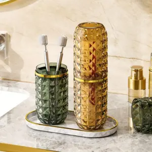 Plastic Bathroom Gargle Cup, Portable Toothbrush Storage Box, Travel Toothbrush Case, Toothpaste Holder, Business Travel Essential, Bathroom Accessory