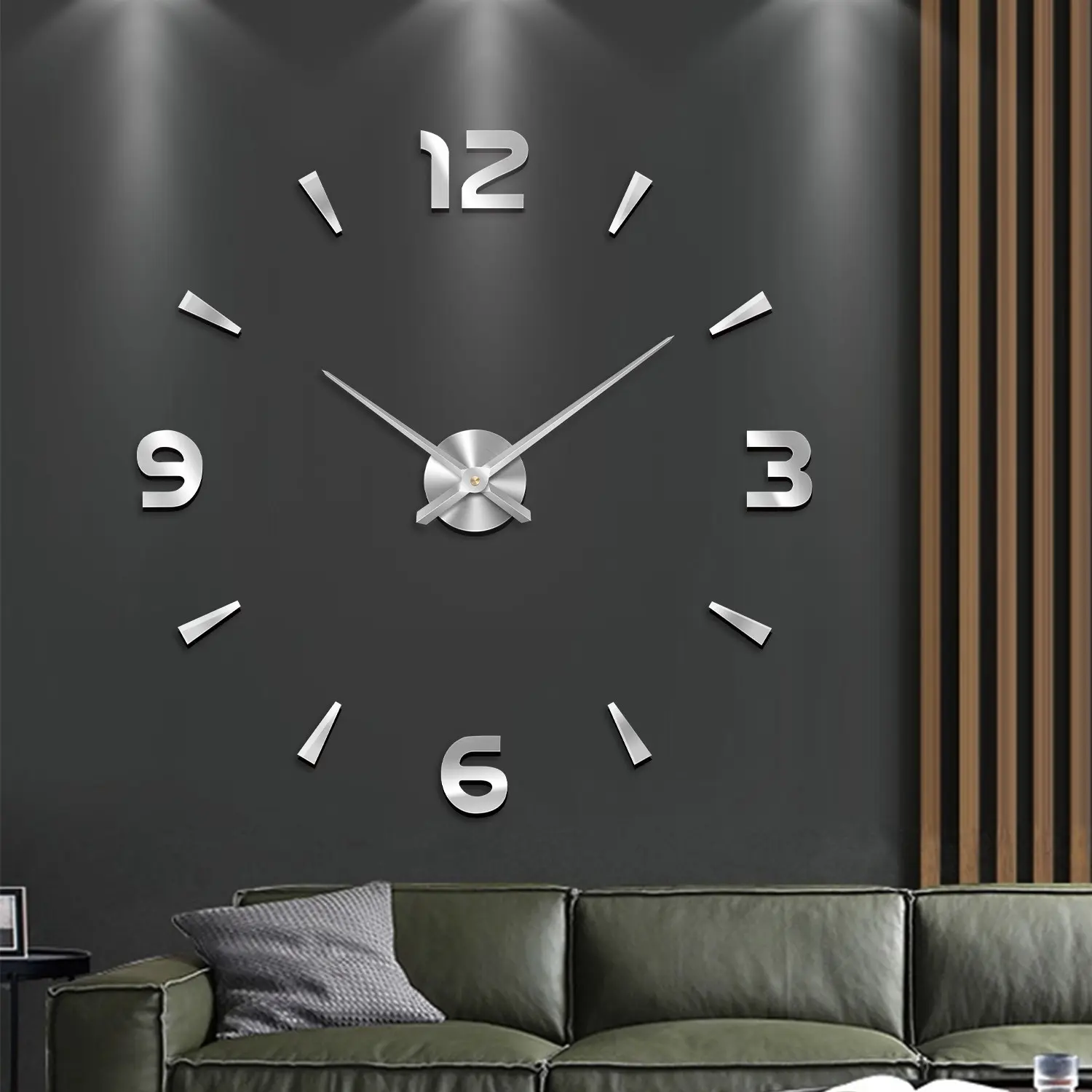 DIY 3D Digital Wall Clock, European Style, Silent Design, Creative Interaction, Battery Powered, No Clicking Sound, Roman Numerals, Home Decor, Wall Clock Decorative, Battery Operated Wall Clock