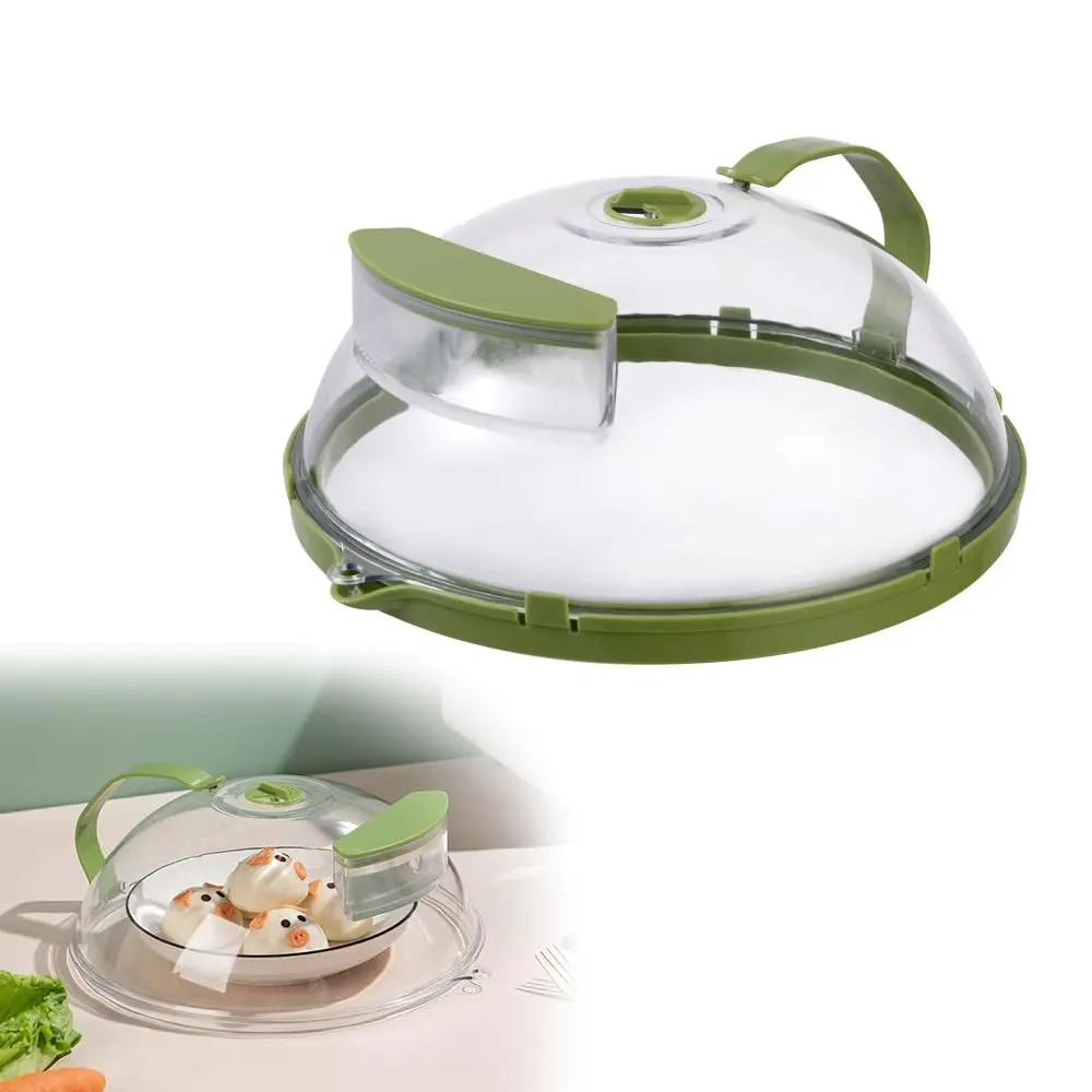 Upgraded 10" Tall Microwave Splatter Cover Heat Food Dome - Large-Handled, Multi-Functional Water Steamer with Vent, Hanging-Ready, Moisture-Retaining, Easy-to-Clean Kitchen Utensil Splatter Guard, Heat Food Domes, Large-Handled Food Domes