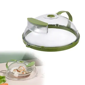 Upgraded 10" Tall Microwave Splatter Cover Heat Food Dome - Large-Handled, Multi-Functional Water Steamer with Vent, Hanging-Ready, Moisture-Retaining, Easy-to-Clean Kitchen Utensil Splatter Guard, Heat Food Domes, Large-Handled Food Domes