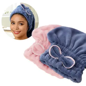 KOMOX 2PCS Microfiber Hair Towel Wrap for Women, Soft Absorbent Turban for Shower, Quick Dry Hair Towel Cap, Lightweight One Size Fit