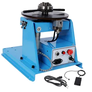 10KG/22LBS Rotary Welding Positioner, 110V, 20W Portable Welder Positioning Machine, 0-90° Welding Positioning Turntable Table , with 3-Jaw Lathe Chuck,Stable and accurate welding without shaking