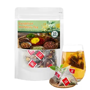 Dandelion Chrysanthemum Goji Berry Tea 160g, used to relieve bloating, support digestion and daily balance | Caffeine-free, refreshing summer tea, traditional natural beverage | 20 tea bags (1 package), an excellent gift for health enthusiasts