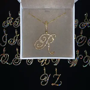 26 letter pendant necklace, exaggerated font English letter necklace
