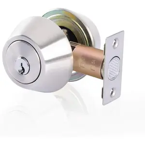Double Keyed Deadbolt Lock - Keyed on Both Sides, 2-Way Adjustable Cylinder Deadbolt for Privacy/Passage, Satin Stainless Steel Silver, Optional Single Cylinder & Double Side for Home Door Security