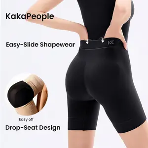 (KaKaPeople Easyslide Shapewear) Tummy Control Butt Lifter Faja Bodysuit, Back Support Scrunch Back Open Design, Postpartum Recovery Full Body Shaper with Cotton Gusset, Colombian Fajas Everyday Wear for Women