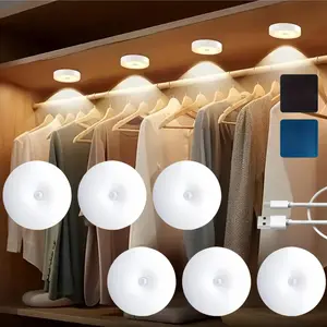 Rechargeable Motion Sensor LED Night Light, Wall Mounted LED Night Light, LED Under Cabinet Light for Closet, Stairway, Hallway, Motion Sensor Lamp, Nightlight