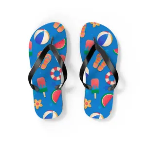 [Ship From US] - Unisex Summer Flip Flops 2026 – Fun Beach Sandals with Watermelon, Popsicle & Tropical Pattern