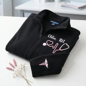[MADE IN US] Personalized Nurse Quarter Zip - Nurse Zippered Fleece Jacket - Jacket With Pockets - Nurse Graduation Gift for Women/Men