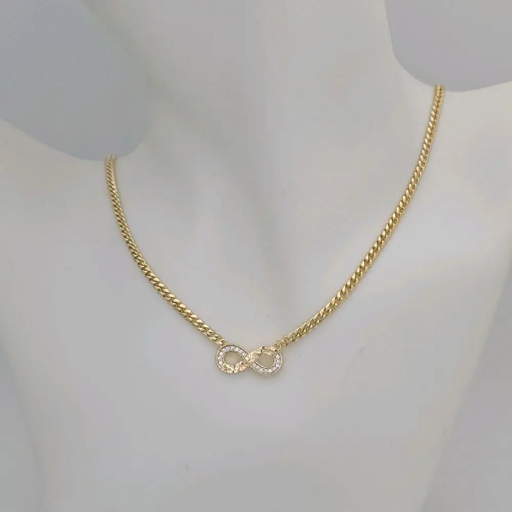 Cadena 344 Infinito Gold Chain Necklace with Infinity Pendant for Women's Elegant Jewelry