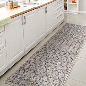 JONATHAN Y Ourika Moroccan Geometric Textured Weave Indoor/Outdoor Runner Rug; for Living Room, Kitchen, Bedroom, Dining Room, Patio, Porch, Backyard