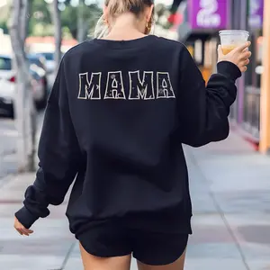 Celestial Mama Embroidered Applique Crewneck Sweatshirt