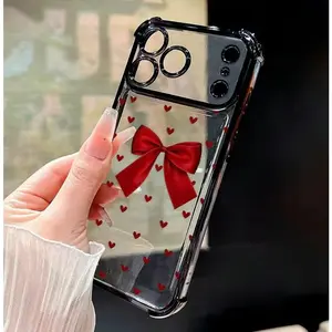 Heart -Bow Symphony Pattern Phone Case Compatible with iPhone 17 Pro Max 16 15 Plus Air 14 13 12 11 E Featuring Strengthened Four Corners Soft Back for Drop Protection , Exquisite Gift for Girlfriend