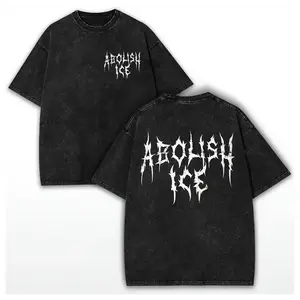 "Unisex ICE Washed Cotton Heavy Metal Vintage T-Shirt, Retro Bold Slogan Anti Maga  ICE Tee, Immigration Human Rights Shirt "