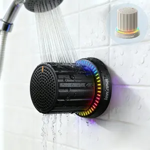 Lewinner Magnetic Bluetooth Speaker - IPX4 Water-Resistant, TWS Pairing, RGB Rhythm Light, Rotary Knob Control - Cable Free, Smartphone Connectible, Lighted Display, Rotary Button, Wireless Outdoor Speakers for Bathroom, Home, Cable Free Speakers