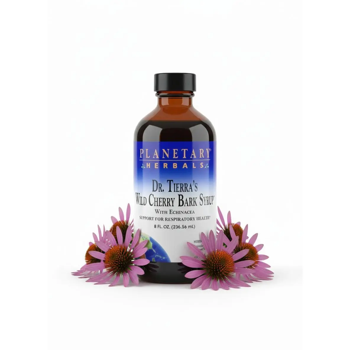 Dr Tierra's Wild Cherry Bark Syrup Planetary Herbals 8 oz Liquid Supports Clear Breathing Promotes Lung & Immune Function Soothes Throat & Respiratory Passages