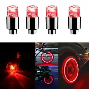 4Pcs LED Wheel Lights Tire Valve Cap Light Waterproof LED Flashing Light for Car Bike Motorcycle Trucks (Mixed Colors)