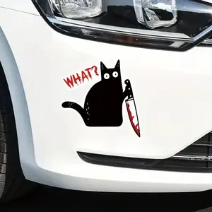 Cat Pattern Car Sticker, Car Exterior Decorative Sticker, Universal Decorative Accessories for Car, Laptop, Refrigerator, Suitcase, Plastic Surface, Decals, Halloween, Decal For Cars