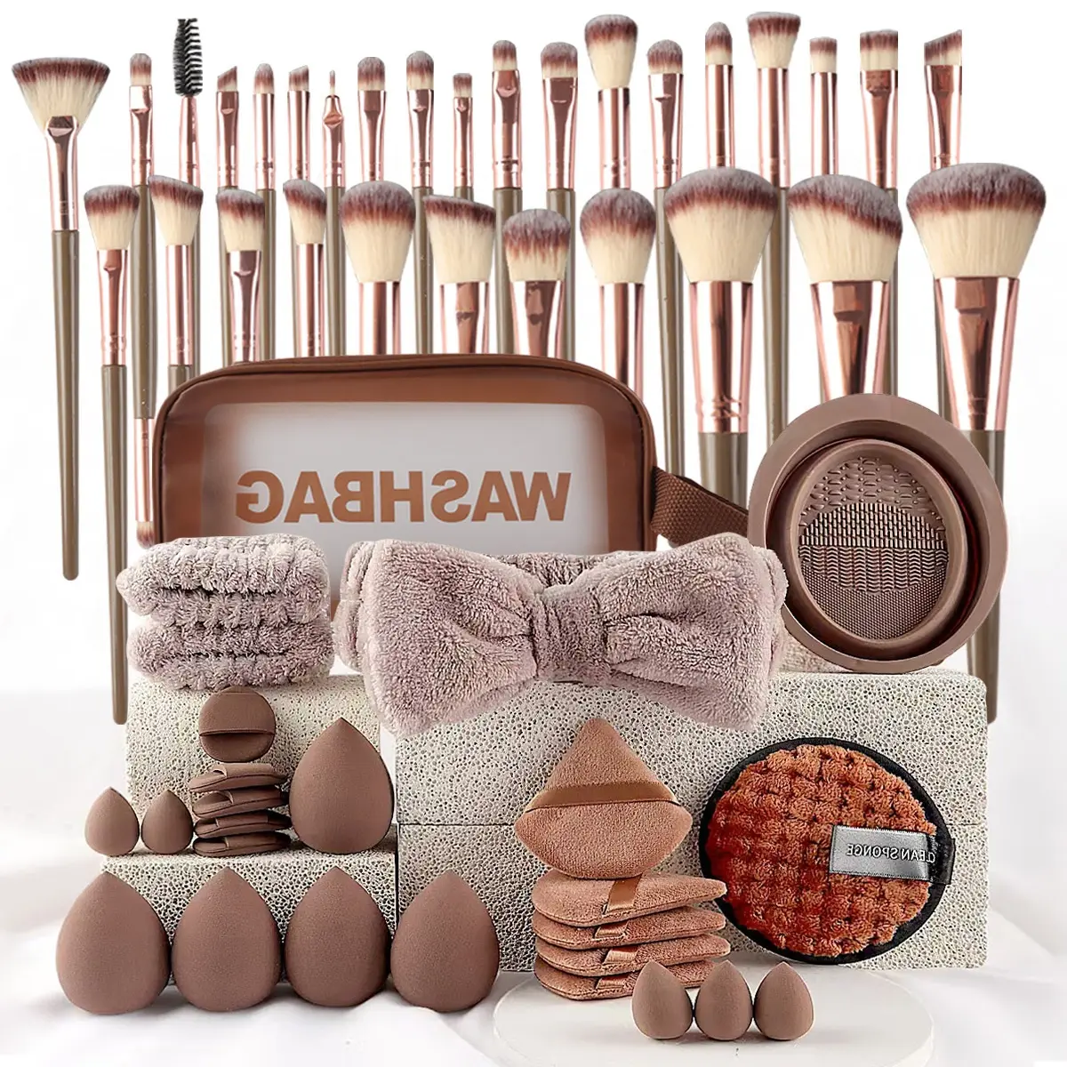 56-Piece Makeup Brush Set, Multifunctional Cosmetic Tools Kit, Includes Foundation Brushes (champagne Color), Friday Sale!