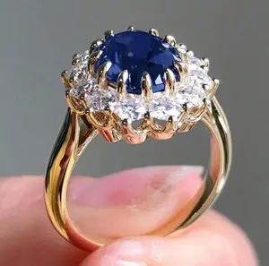 1pc Women's Fashion Minimalist Sapphire Ring, Gift For Women, Daily Decoration, Party