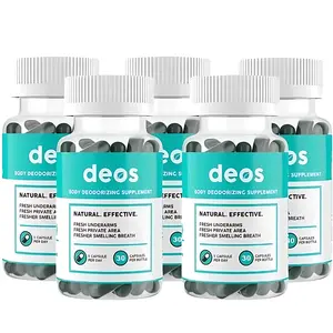 Deos Body Deodorizer - 30 Capsules Natural Effective Deodorant Supplement for Fresh Underarms & Private Area with Natural ingredients