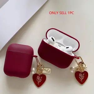 Heart Pendant Earphone Case Protector Cover, Fits All AirPods Models (1st-4th Gen & Pro Series), Scratch Resistant Durable Design, Earphone Protective Cover